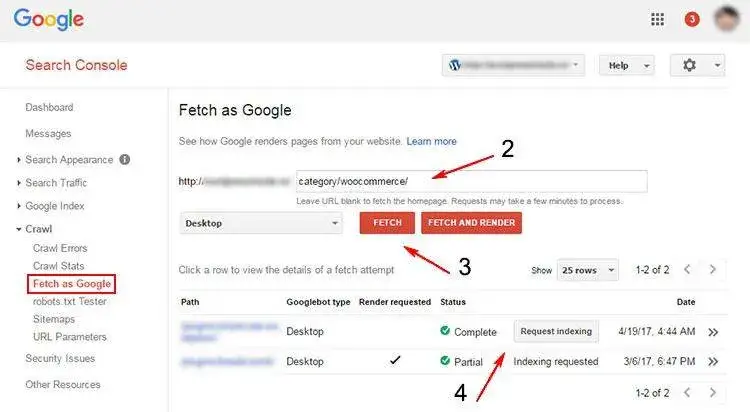 Переиндексация сайта с помощью Google Search Console