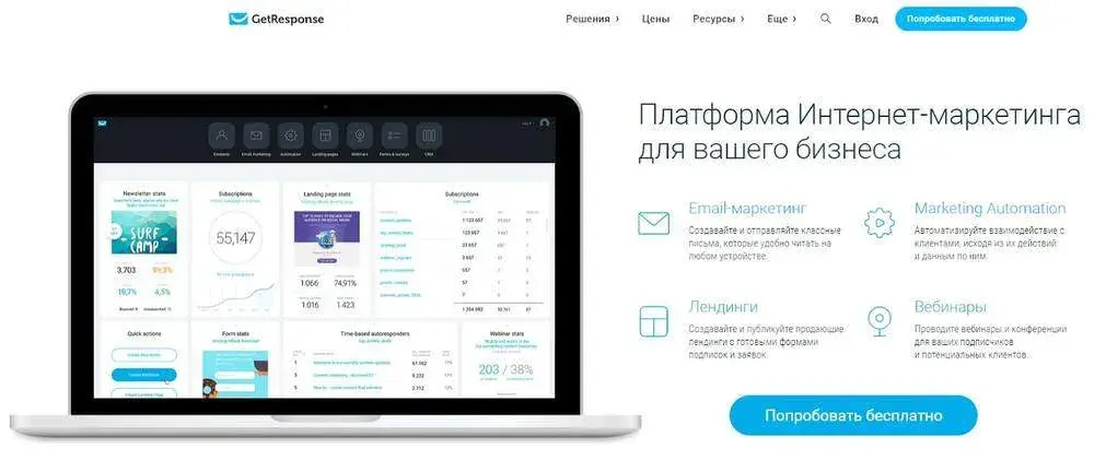 Сервис для e-mail рассылок GetResponse 