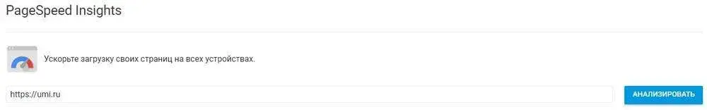 Скорость загрузки сайта на Pagespeed Insight