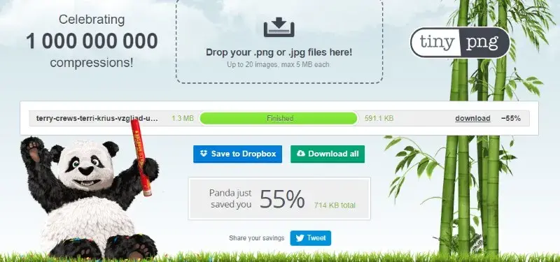 Онлайн-сервис для оптимизации изображений TinyPNG